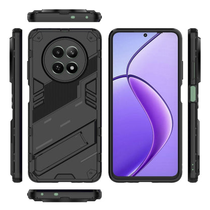 For Realme 12 5G Global Punk Armor 2 in 1 PC + TPU Phone Case with Holder(Black) - Realme Cases by buy2fix | Online Shopping UK | buy2fix