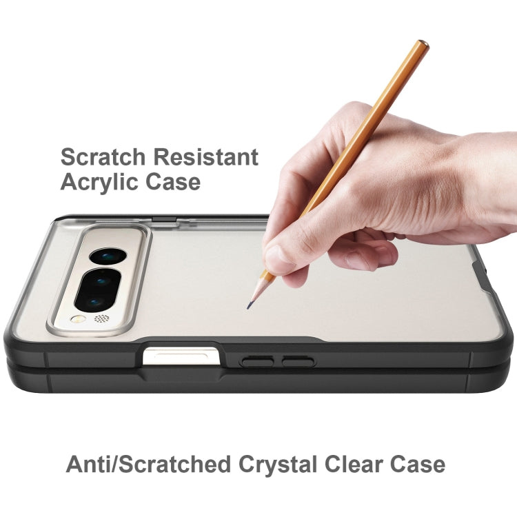 For Google Pixel Fold Scratchproof Acrylic TPU Phone Case(Black) - Google Cases by buy2fix | Online Shopping UK | buy2fix