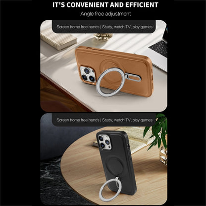 For iPhone 14 Pro Max MagSafe Magnetic Holder Phone Case(Black) - iPhone 14 Pro Max Cases by buy2fix | Online Shopping UK | buy2fix