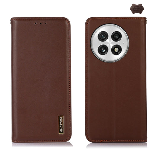 For OnePlus Nord 13 KHAZNEH Nappa Top Layer Cowhide Leather Phone Case(Brown) - OnePlus Cases by buy2fix | Online Shopping UK | buy2fix