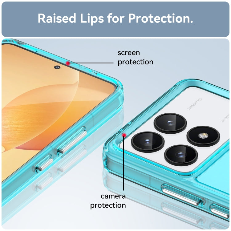 For Xiaomi Redmi K70 Candy Series TPU Phone Case(Transparent Blue) - K70 Cases by buy2fix | Online Shopping UK | buy2fix