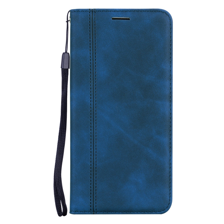 For Samsung Galaxy S23 5G Frosted Business Magnetic Horizontal Flip PU Phone Case(Blue) - Galaxy S23 5G Cases by buy2fix | Online Shopping UK | buy2fix