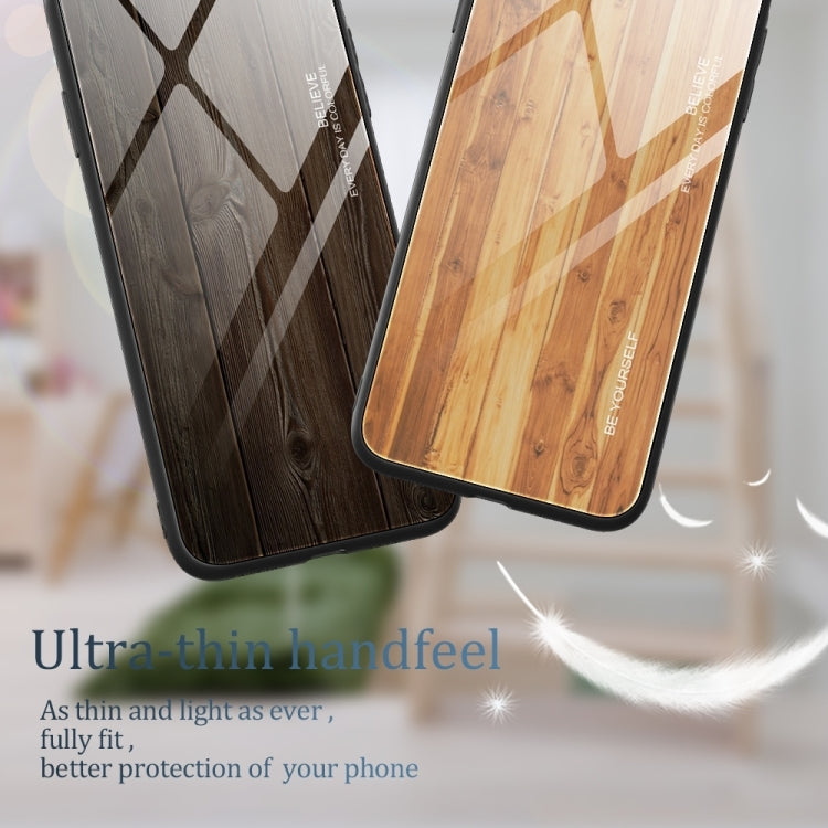 For iPhone 16 Pro Wood Grain Glass Phone Case(Grey) - iPhone 16 Pro Cases by buy2fix | Online Shopping UK | buy2fix