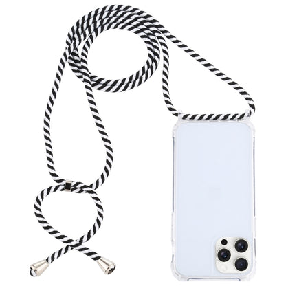 For iPhone 16 Pro Max Transparent Acrylic Airbag Shockproof Phone Protective Case with Lanyard(Zebra) - iPhone 16 Pro Max Cases by buy2fix | Online Shopping UK | buy2fix