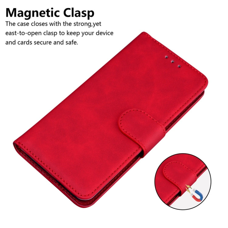 For Motorola Edge 2024 Skin Feel Pure Color Flip Leather Phone Case(Red) - Motorola Cases by buy2fix | Online Shopping UK | buy2fix