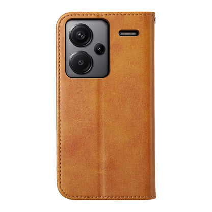 For Xiaomi Redmi Note 13 Pro+ Cubic Grid Calf Texture Magnetic Leather Phone Case(Yellow) - Note 13 Pro+ Cases by buy2fix | Online Shopping UK | buy2fix