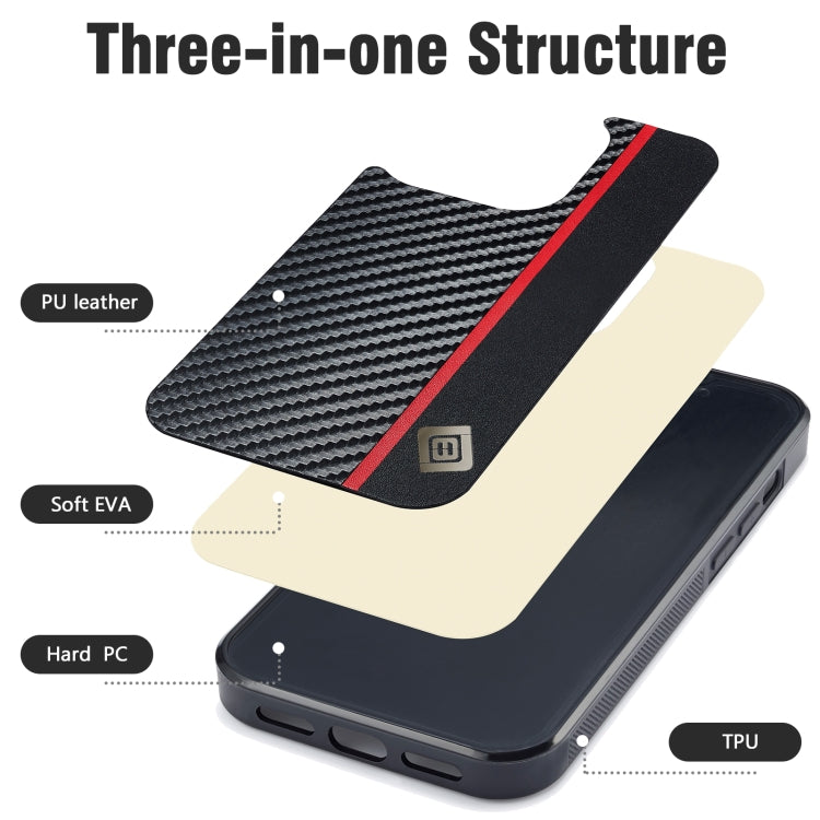 For Samsung Galaxy S23 LC.IMEEKE 3 in 1 Carbon Fiber Texture Shockproof Phone Case(Black) - Galaxy Phone Cases by LC.IMEEKE | Online Shopping UK | buy2fix