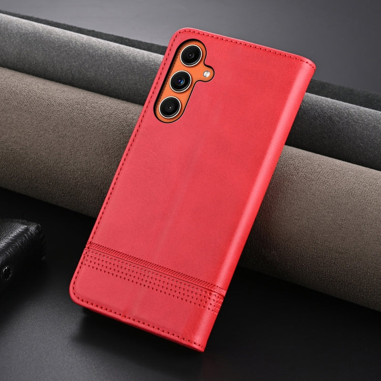 For Samsung Galaxy C55/M55 AZNS Magnetic Calf Texture Flip Leather Phone Case(Red) - Galaxy Phone Cases by AZNS | Online Shopping UK | buy2fix