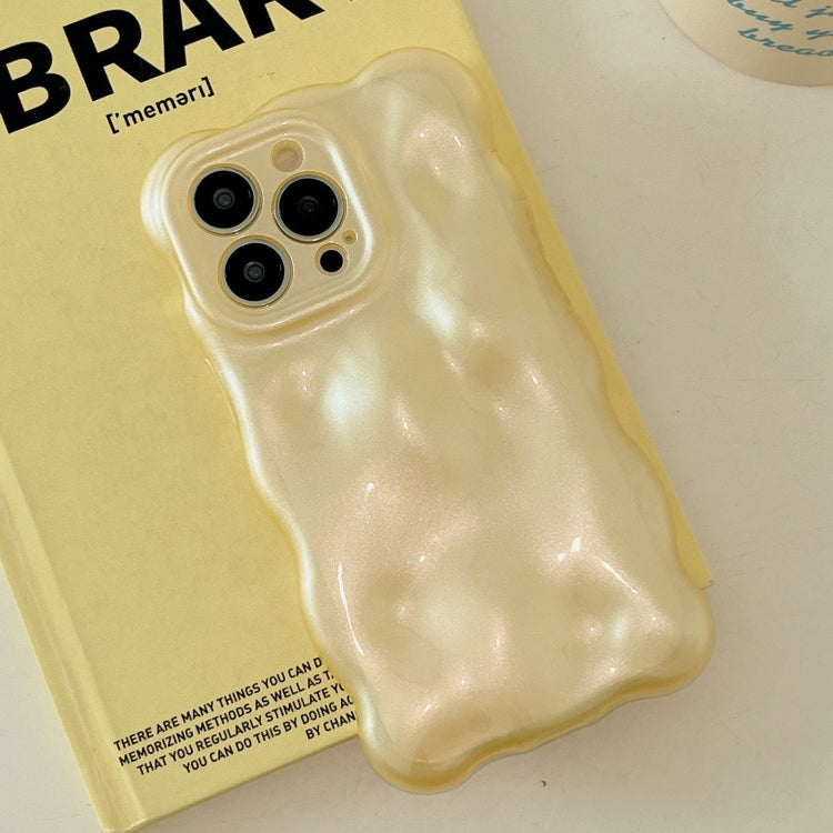 For iPhone 16 Pro Wave Bubbles TPU Phone Case(Pearlescent Yellow) - iPhone 16 Pro Cases by buy2fix | Online Shopping UK | buy2fix