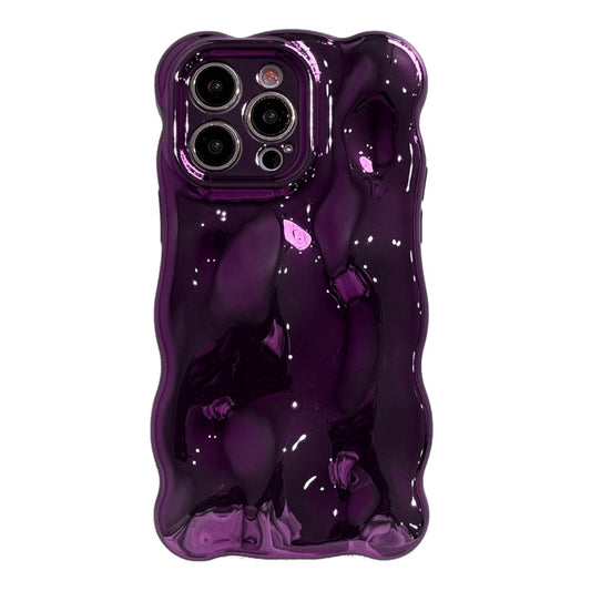 For iPhone 16 Pro Wave Bubbles TPU Phone Case(Painted Purple) - iPhone 16 Pro Cases by buy2fix | Online Shopping UK | buy2fix