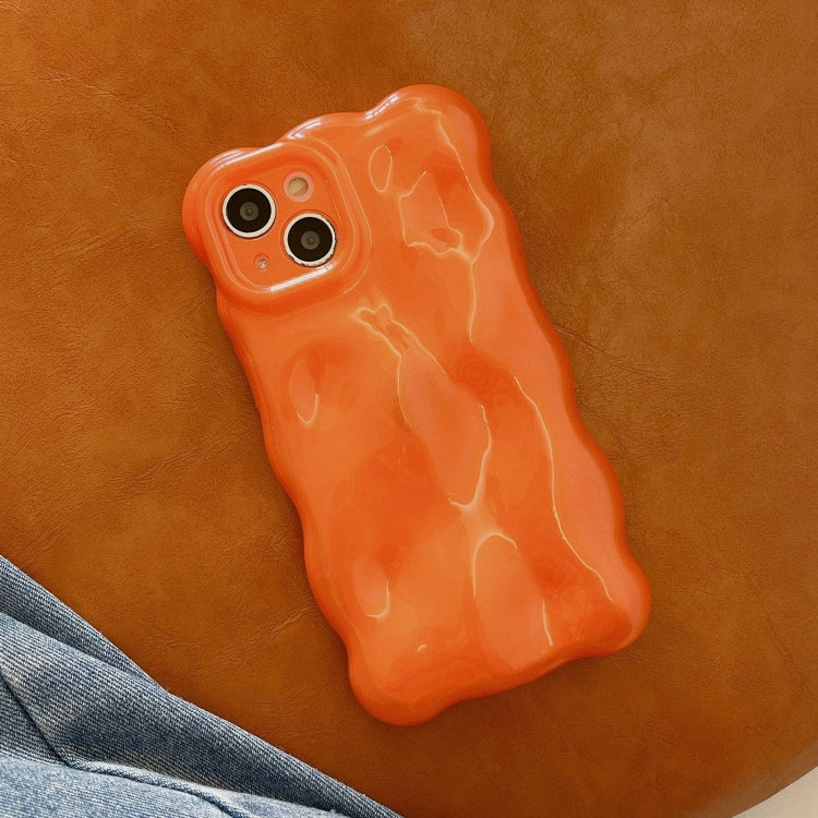 For iPhone 16 Wave Bubbles TPU Phone Case(Pearlescent Orange) - iPhone 16 Cases by buy2fix | Online Shopping UK | buy2fix