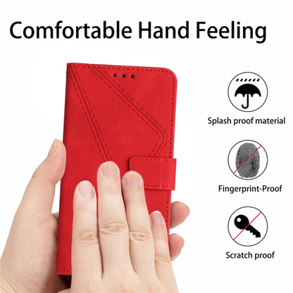 For Samsung Galaxy S23 FE 5G Stitching Embossed Leather Phone Case(Red) - Galaxy S23 FE 5G Cases by buy2fix | Online Shopping UK | buy2fix