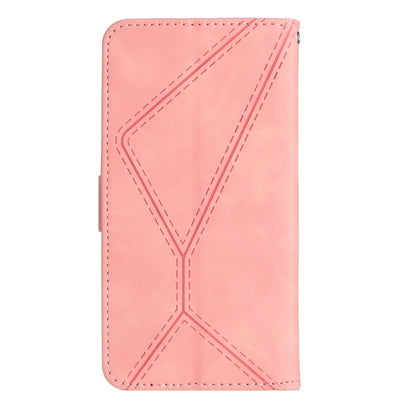 For Samsung Galaxy S24 Ultra 5G Stitching Embossed Leather Phone Case(Pink) - Galaxy S24 Ultra 5G Cases by buy2fix | Online Shopping UK | buy2fix