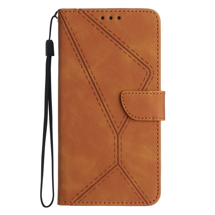 For Samsung Galaxy S24 Ultra 5G Stitching Embossed Leather Phone Case(Brown) - Galaxy S24 Ultra 5G Cases by buy2fix | Online Shopping UK | buy2fix