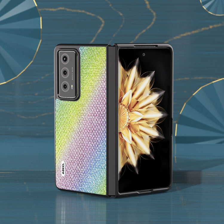 For Honor Magic V2 ABEEL Diamond Series Black Edge Phone Case(Rainbow) - Honor Cases by buy2fix | Online Shopping UK | buy2fix