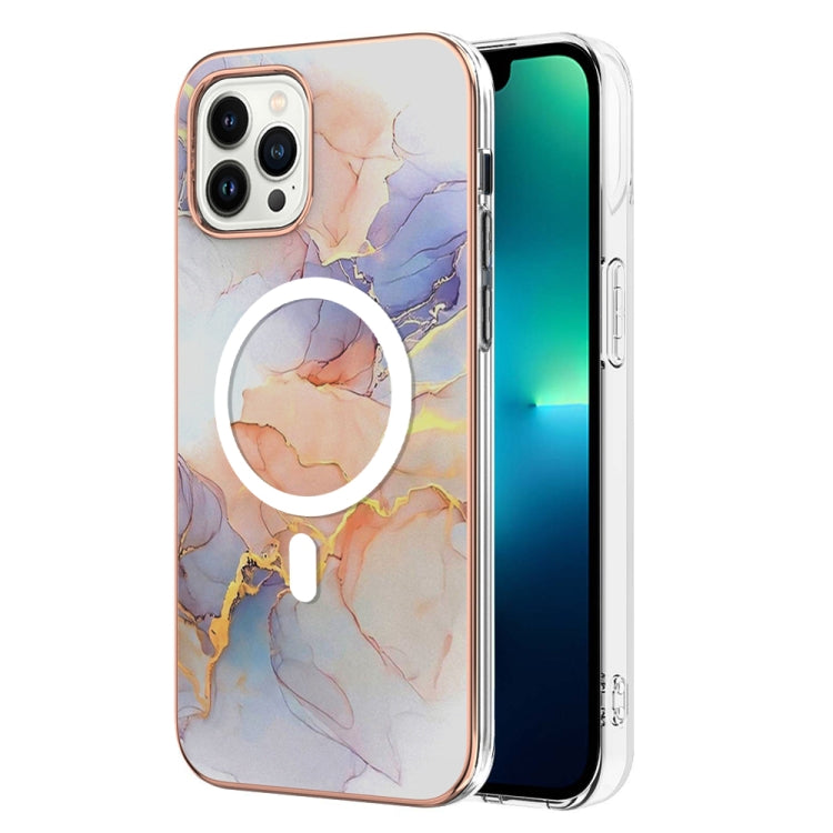 For iPhone 15 Pro Marble Pattern Dual-side IMD Magsafe TPU Phone Case(White Marble) - iPhone 15 Pro Cases by buy2fix | Online Shopping UK | buy2fix