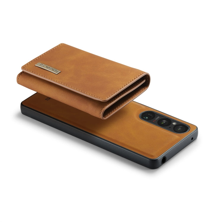 For Sony Xperia 1 V DG.MING M1 Series 3-Fold Multi Card Wallet + Magnetic Phone Case(Brown) - Sony Cases by DG.MING | Online Shopping UK | buy2fix