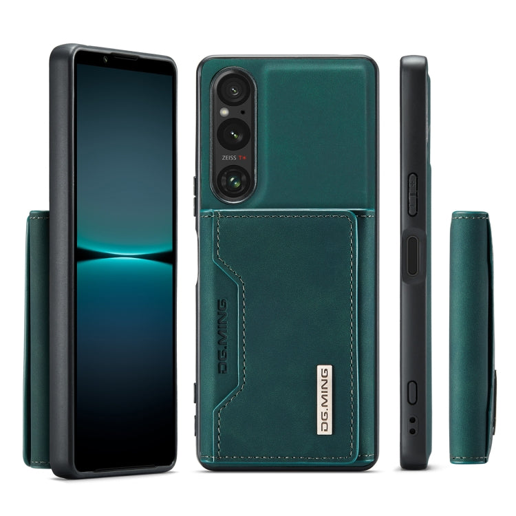 For Sony Xperia 1 V DG.MING M2 Series 3-Fold Multi Card Bag + Magnetic Phone Case(Green) - Sony Cases by DG.MING | Online Shopping UK | buy2fix