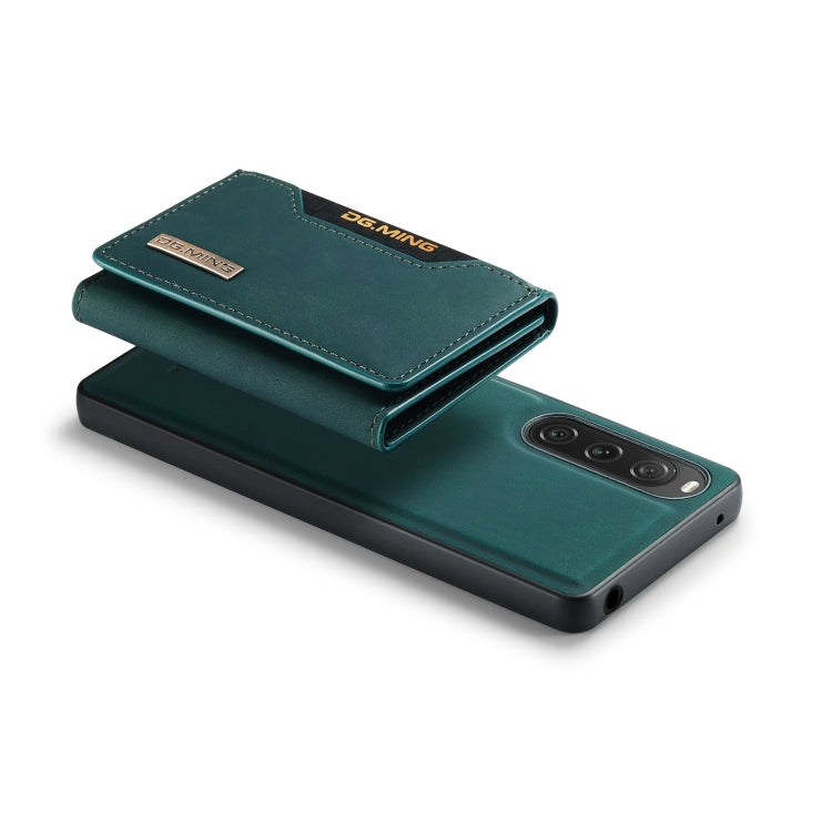 For Sony Xperia 10 V DG.MING M2 Series 3-Fold Multi Card Bag + Magnetic Phone Case(Green) - Sony Cases by DG.MING | Online Shopping UK | buy2fix