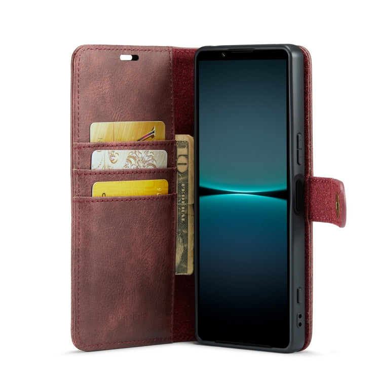 For Sony Xperia 1 VI DG.MING Crazy Horse Texture Detachable Magnetic Leather Phone Case(Red) - Sony Cases by DG.MING | Online Shopping UK | buy2fix