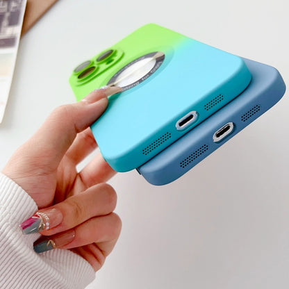 For iPhone 13 Pro Max Two-color Gradient MagSafe TPU Phone Case(Green+Blue) - iPhone 13 Pro Max Cases by buy2fix | Online Shopping UK | buy2fix