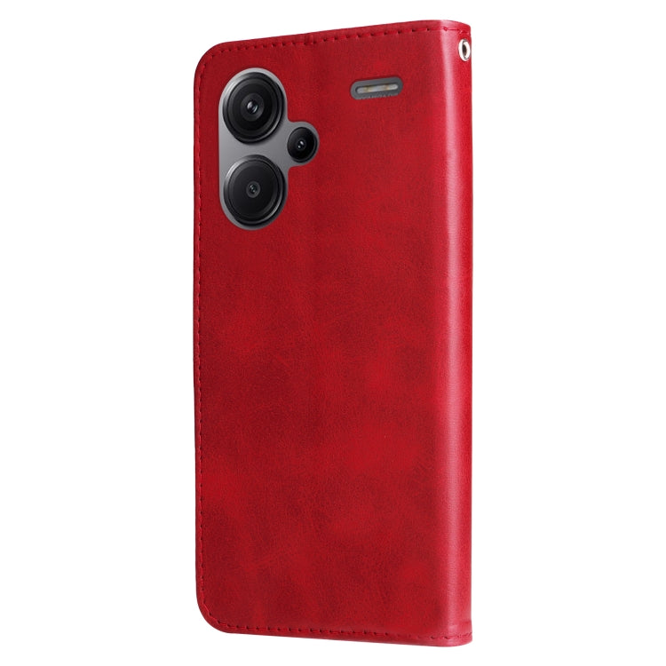For Xiaomi Redmi Note13 Pro+ 5G Global Fashion Calf Texture Zipper Leather Phone Case(Red) - Note 13 Pro+ Cases by buy2fix | Online Shopping UK | buy2fix