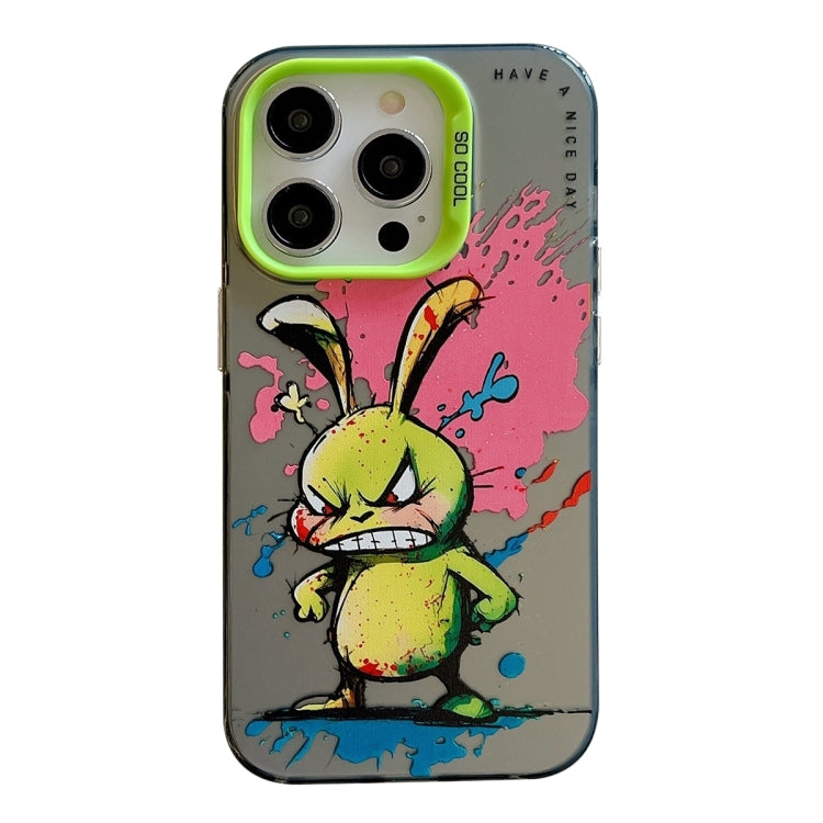 For iPhone 16 Pro Max Animal Pattern Oil Painting Series PC + TPU Phone Case(Rabbit) - iPhone 16 Pro Max Cases by buy2fix | Online Shopping UK | buy2fix