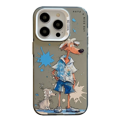 For iPhone 16 Pro Animal Pattern Oil Painting Series PC + TPU Phone Case(Wolf) - iPhone 16 Pro Cases by buy2fix | Online Shopping UK | buy2fix