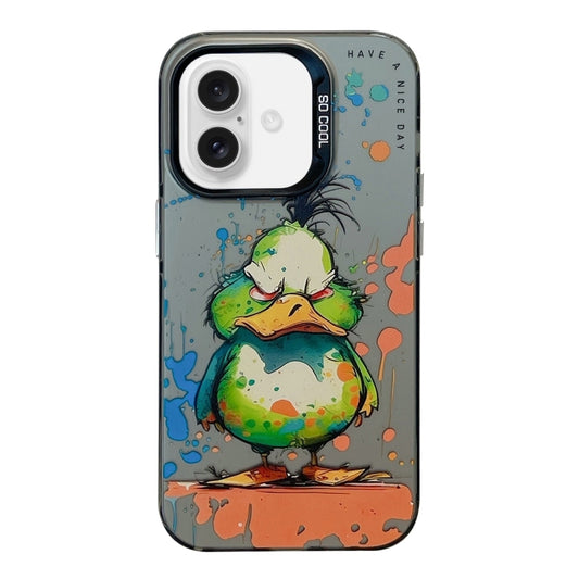 For iPhone 16 Plus Animal Pattern Oil Painting Series PC + TPU Phone Case(Wrath Duck) - iPhone 16 Plus Cases by buy2fix | Online Shopping UK | buy2fix