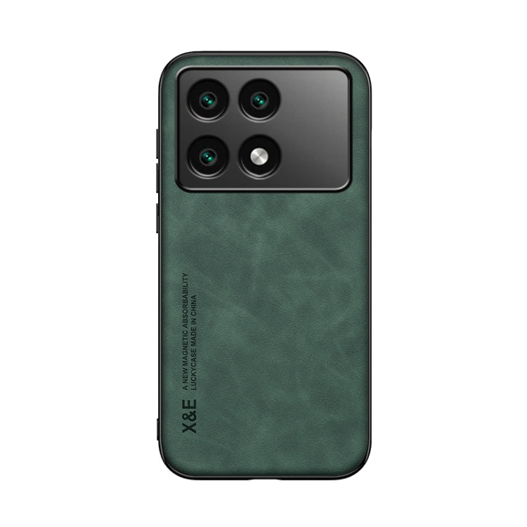 For Xiaomi Redmi K70 Skin Feel Magnetic Leather Back Phone Case(Green) - K70 Cases by buy2fix | Online Shopping UK | buy2fix