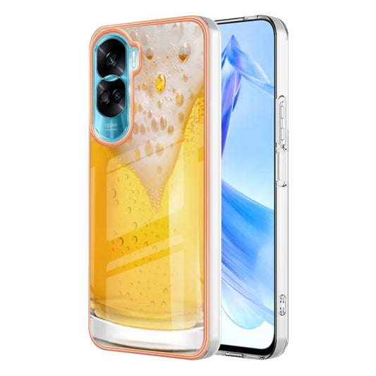 For Honor 90 Lite 5G Electroplating Marble Dual-side IMD Phone Case(Draft Beer) - Honor Cases by buy2fix | Online Shopping UK | buy2fix