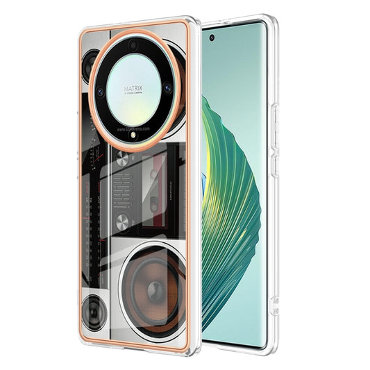 For Honor X9a / Magic5 Lite Electroplating Marble Dual-side IMD Phone Case(Retro Radio) - Honor Cases by buy2fix | Online Shopping UK | buy2fix