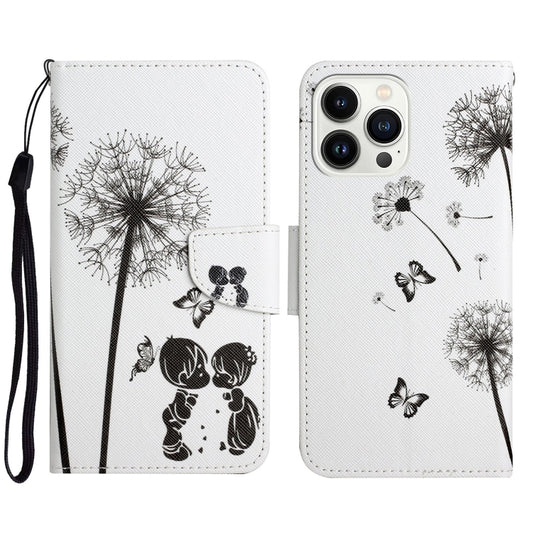 For iPhone 16 Pro Max 3D Colored Drawing Flip Leather Phone Case(Dandelions) - iPhone 16 Pro Max Cases by buy2fix | Online Shopping UK | buy2fix