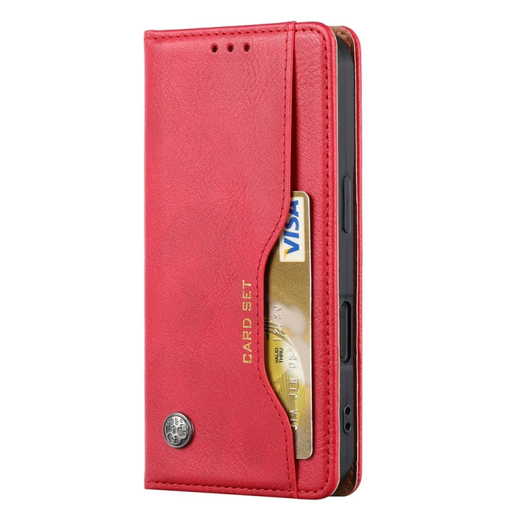 For iPhone 16 Knead Skin Texture Flip Leather Phone Case(Red) - iPhone 16 Cases by buy2fix | Online Shopping UK | buy2fix