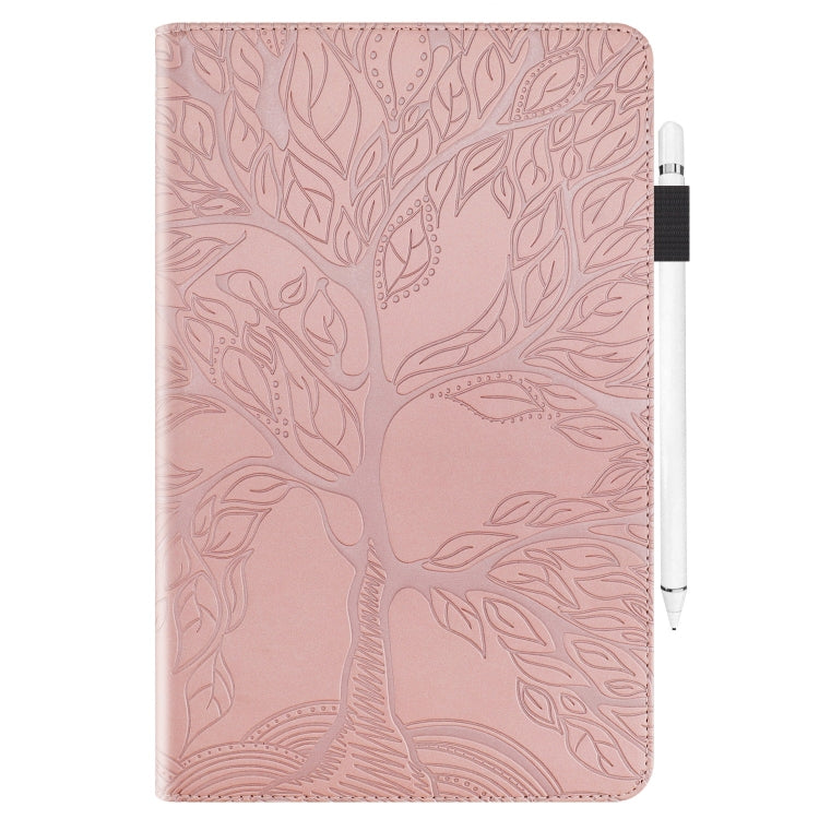 For Samsung Galaxy Tab S9 Ultra Life Tree Series Horizontal Flip Leather Tablet Case(Rose Gold) - Galaxy Tab S9 Ultra Cases by buy2fix | Online Shopping UK | buy2fix