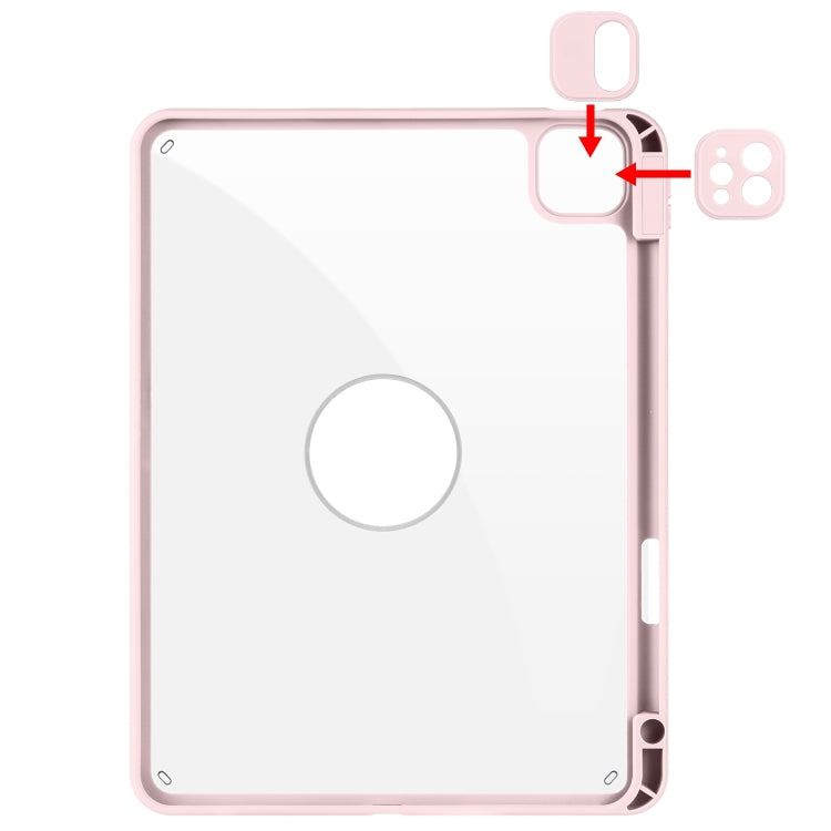 For iPad Pro 13 2024 Acrylic 360 Rotation Detachable Leather Tablet Case(Sand Pink) - iPad Pro 13 2024 Cases by buy2fix | Online Shopping UK | buy2fix