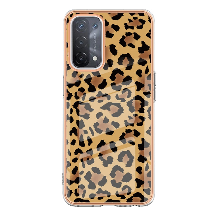 For OPPO A74 / A93 5G / A54 5G / A93s 5G Electroplating Marble Dual-side IMD Phone Case(Leopard Print) - OPPO Cases by buy2fix | Online Shopping UK | buy2fix