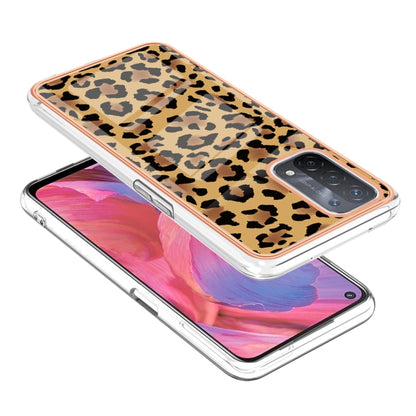 For OPPO A74 / A93 5G / A54 5G / A93s 5G Electroplating Marble Dual-side IMD Phone Case(Leopard Print) - OPPO Cases by buy2fix | Online Shopping UK | buy2fix