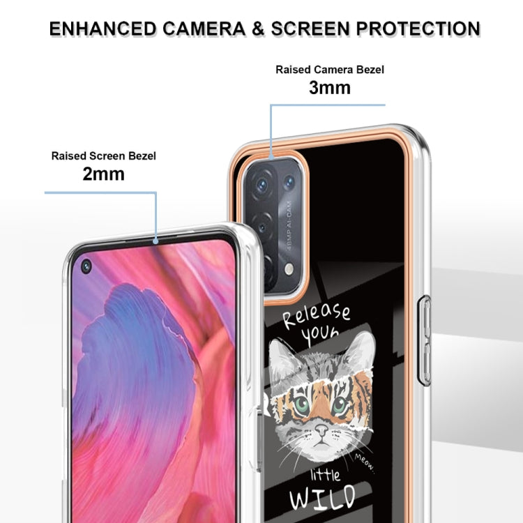 For OPPO A74 / A93 5G / A54 5G / A93s 5G Electroplating Marble Dual-side IMD Phone Case(Natural Growth) - OPPO Cases by buy2fix | Online Shopping UK | buy2fix