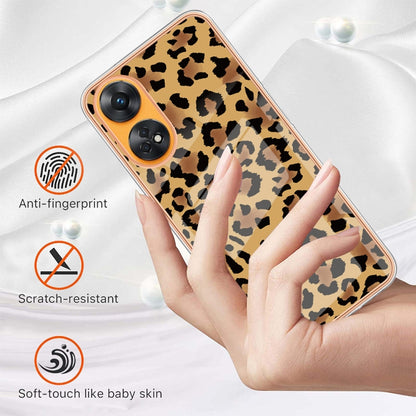 For OPPO Reno8 T 4G Electroplating Marble Dual-side IMD Phone Case(Leopard Print) - OPPO Cases by buy2fix | Online Shopping UK | buy2fix