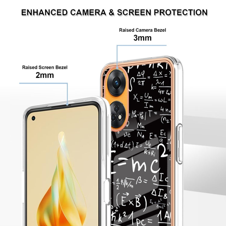 For OPPO Reno8 T 4G Electroplating Marble Dual-side IMD Phone Case(Equation) - OPPO Cases by buy2fix | Online Shopping UK | buy2fix