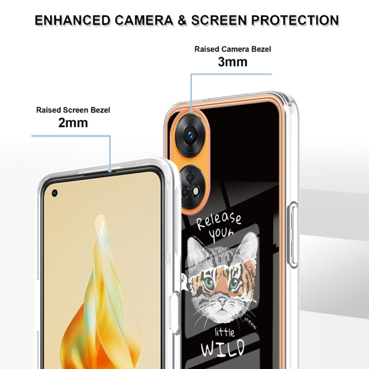 For OPPO Reno8 T 4G Electroplating Marble Dual-side IMD Phone Case(Natural Growth) - OPPO Cases by buy2fix | Online Shopping UK | buy2fix