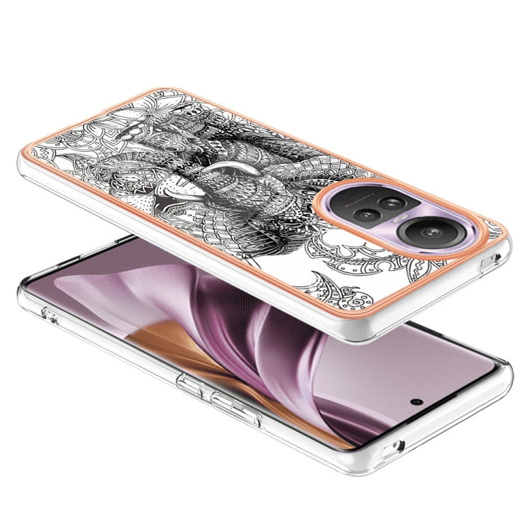 For OPPO Reno10 Pro 5G Global Electroplating Marble Dual-side IMD Phone Case(Totem Elephant) - OPPO Cases by buy2fix | Online Shopping UK | buy2fix