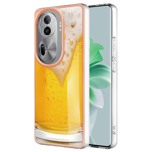 For OPPO Reno11 Pro 5G Global Electroplating Marble Dual-side IMD Phone Case(Draft Beer) - Reno11 Pro Cases by buy2fix | Online Shopping UK | buy2fix