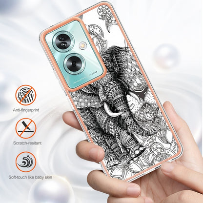 For OPPO A79 5G Global Electroplating Marble Dual-side IMD Phone Case(Totem Elephant) - OPPO Cases by buy2fix | Online Shopping UK | buy2fix