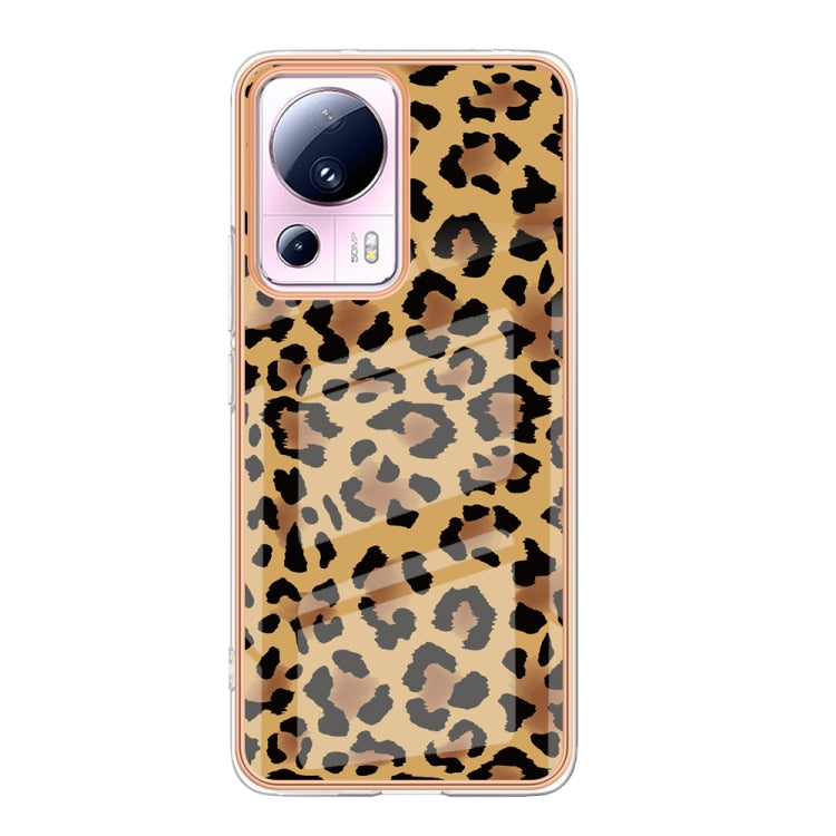 For Xiaomi 13 Lite 5G Electroplating Marble Dual-side IMD Phone Case(Leopard Print) - 13 Lite Cases by buy2fix | Online Shopping UK | buy2fix