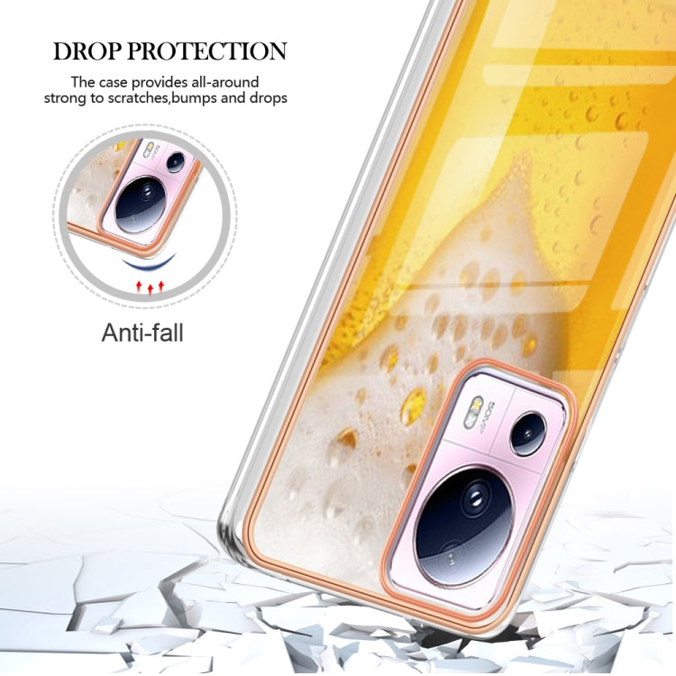 For Xiaomi 13 Lite 5G Electroplating Marble Dual-side IMD Phone Case(Draft Beer) - 13 Lite Cases by buy2fix | Online Shopping UK | buy2fix