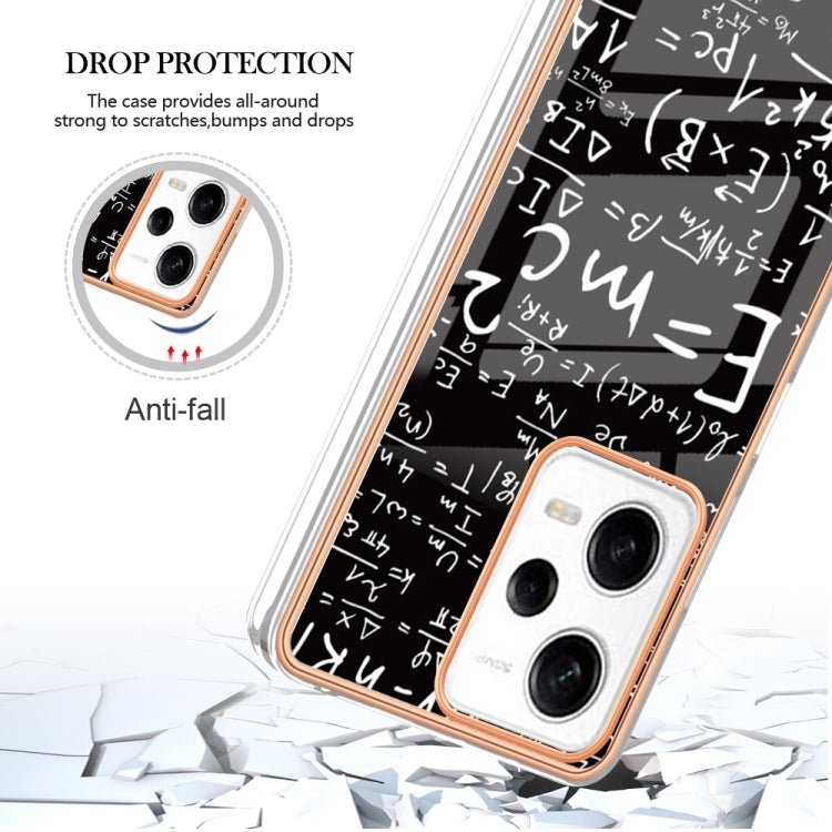 For Xiaomi Redmi Note 12 Pro 5G Global Electroplating Marble Dual-side IMD Phone Case(Equation) - Xiaomi Cases by buy2fix | Online Shopping UK | buy2fix