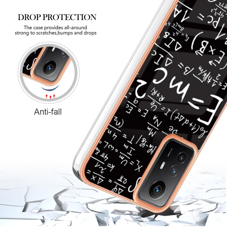 Xiaomi Redmi Note 12S 4G Electroplating Marble Dual-side IMD Phone Case(Equation) - Xiaomi Cases by buy2fix | Online Shopping UK | buy2fix