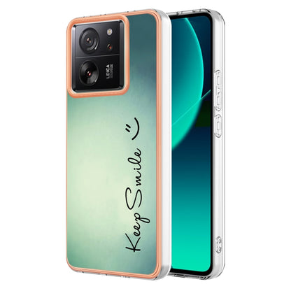 For Xiaomi 13T/13T Pro Electroplating Marble Dual-side IMD Phone Case(Smile) - Xiaomi Cases by buy2fix | Online Shopping UK | buy2fix